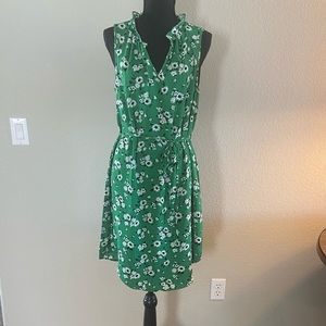 41 Hawthorne Green Floral Sleeveless Knee Length Dress, Size M